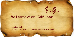 Valentovics Gábor névjegykártya